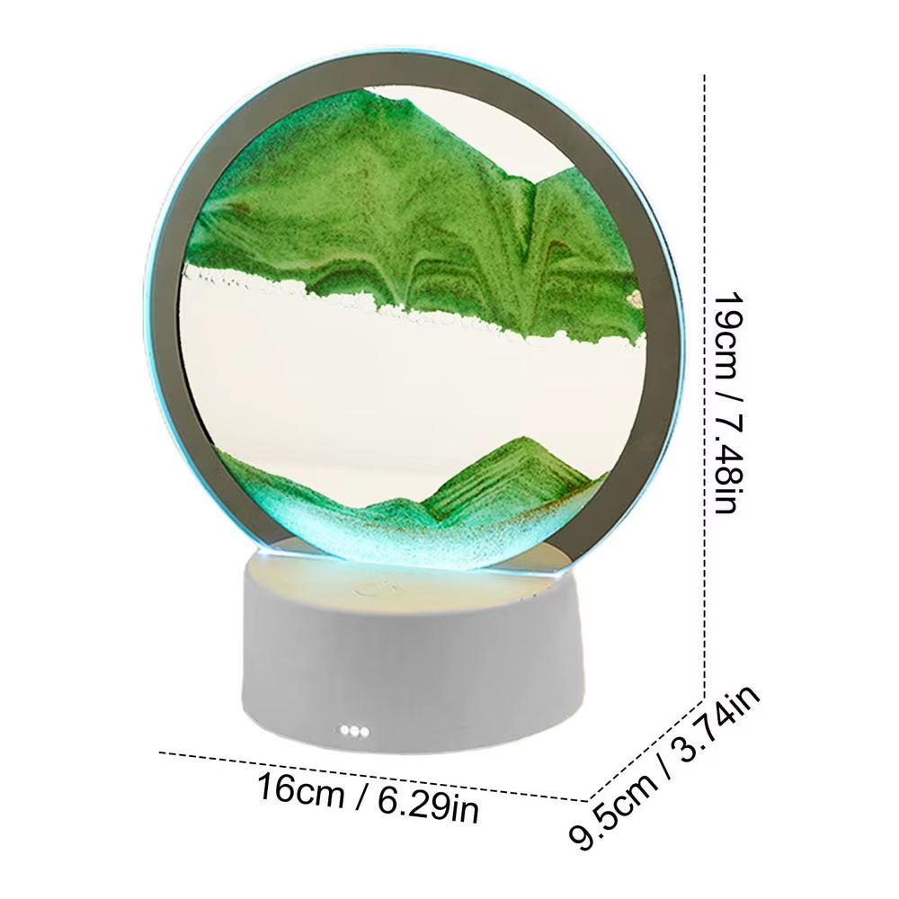 3D Sand Art Liquid Motion Deep Sea Sandscape in Motion Display Creative Sand Frame Relaxing Desktop Home Office Work Decoration