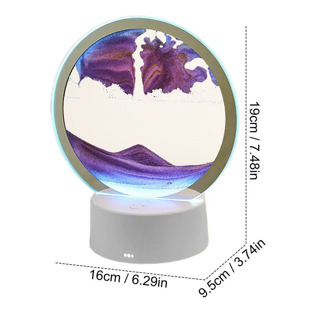 3D Sand Art Liquid Motion Deep Sea Sandscape in Motion Display Creative Sand Frame Relaxing Desktop Home Office Work Decoration