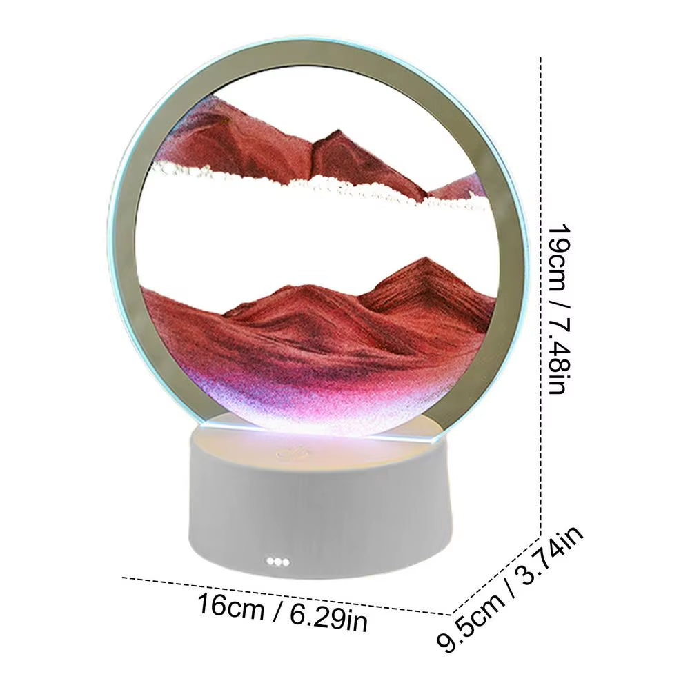 3D Sand Art Liquid Motion Deep Sea Sandscape in Motion Display Creative Sand Frame Relaxing Desktop Home Office Work Decoration