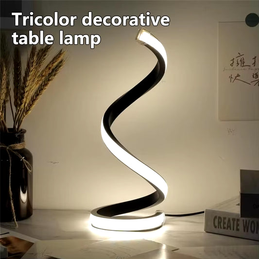 LED Night Light Spiral Table Lamp Modern Bedside Lamps Dimmable Night Lamp Office Living Room Bedroom Decoration Night Lights