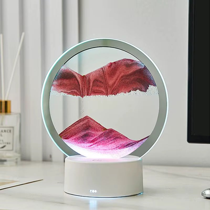 3D Sand Art Liquid Motion Deep Sea Sandscape in Motion Display Creative Sand Frame Relaxing Desktop Home Office Work Decoration