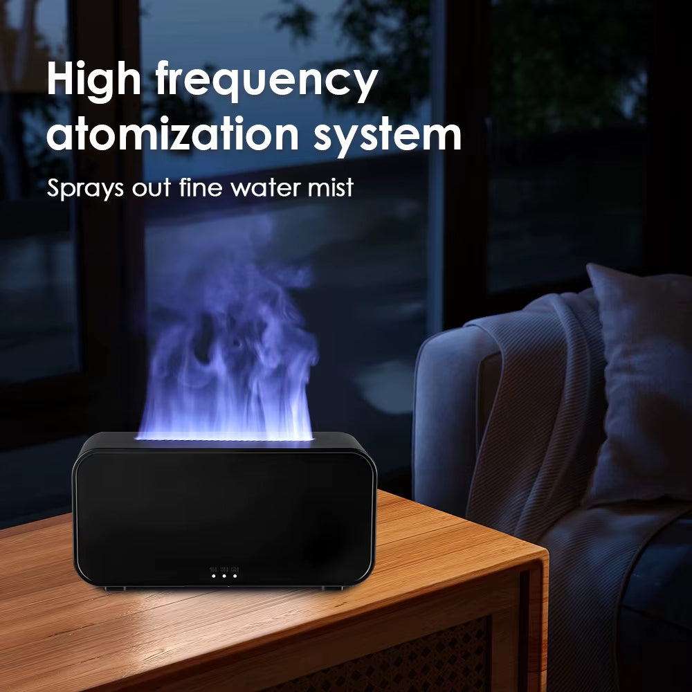 Aroma Diffuser Air Humidifier Ultrasonic Cool Mist Maker Fogger Led Essential Oil Flame Lamp Difusor with Colorful Light