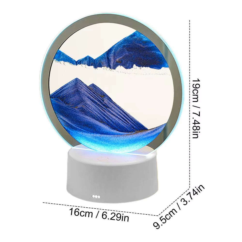 3D Sand Art Liquid Motion Deep Sea Sandscape in Motion Display Creative Sand Frame Relaxing Desktop Home Office Work Decoration