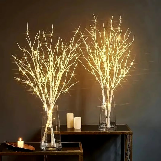 LED White Birch Branch Festive Lights Christmas Tree Branch Fairy Garland Light Party Wedding Decoration Twig Dinner Table Lamp