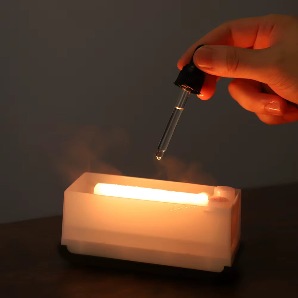 Aroma Diffuser Air Humidifier Ultrasonic Cool Mist Maker Fogger Led Essential Oil Flame Lamp Difusor with Colorful Light